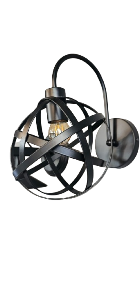 Wall Light Fitting Black Ball BD