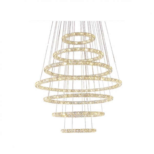 7 RING LED CRYSTAL CHANDELIER