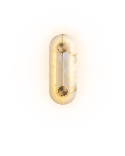 WALL LIGHT OVAL MARBLE AND GOLD PATTERN
