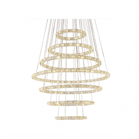 7 RING LED CRYSTAL CHANDELIER