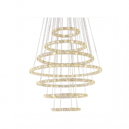 7 RING LED CRYSTAL CHANDELIER