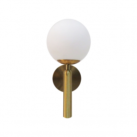Frosted White Glass and Antique Brass Wall Light
