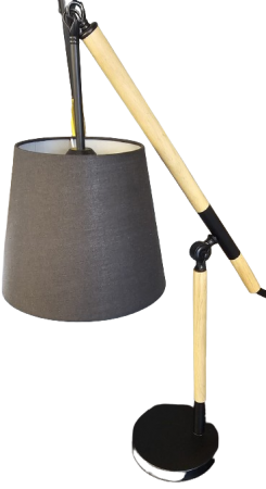 Table Lamp Wood With Black Fabric Shade BS